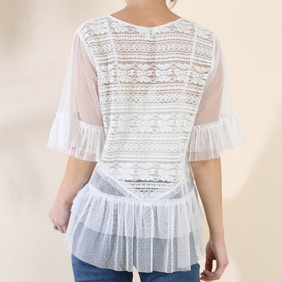 NWT Umgee Lace Crop Top S M L - Picture 3 of 7